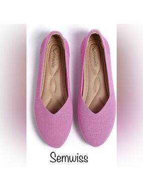 NWOT Semwiss Women's Ballet Flats Comfortable in Pink size 37 Women’s 7.5